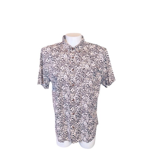 Men's Faherty playa stretch hemp Shirt, Size S, Black and White - Picture 1 of 4